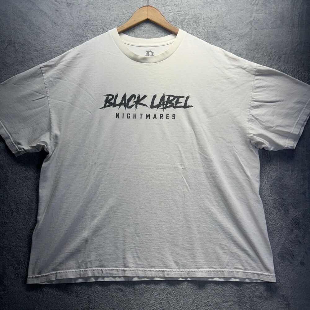 Black Label Nightmares Shirt Mens 3XL White Graphic Tee Short‎ Sleeve Streetwear - Picture 10 of 10